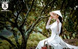 {ẢNH] Thiếu nữ Hà thành thướt tha áo dài bên đồi vải Lục Ngạn